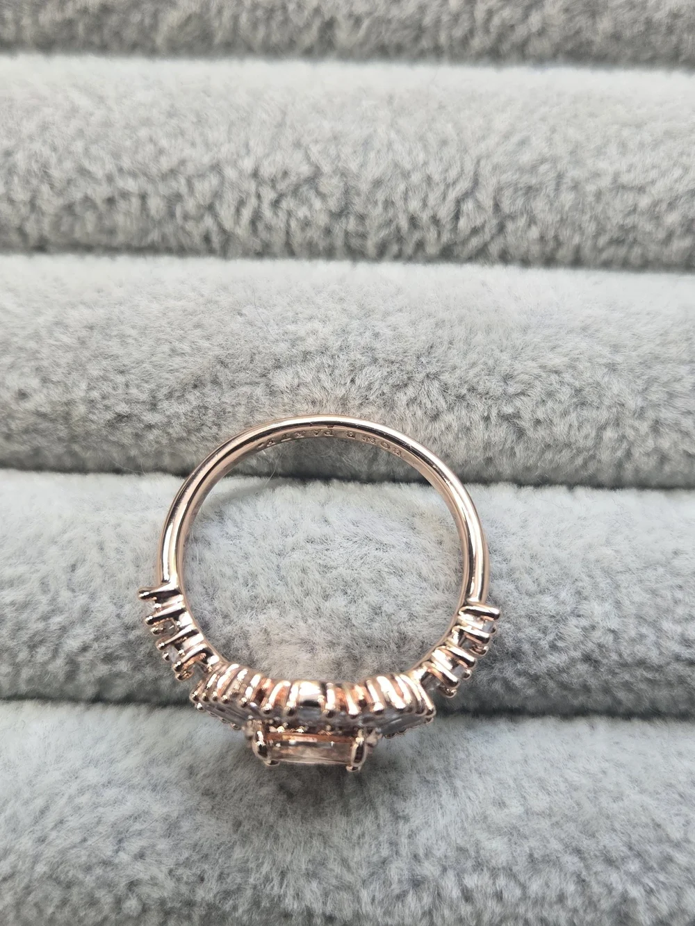 Size 8 Bomb Party Starburst Yellow Cubic Zirconia on Rose Gold Ring